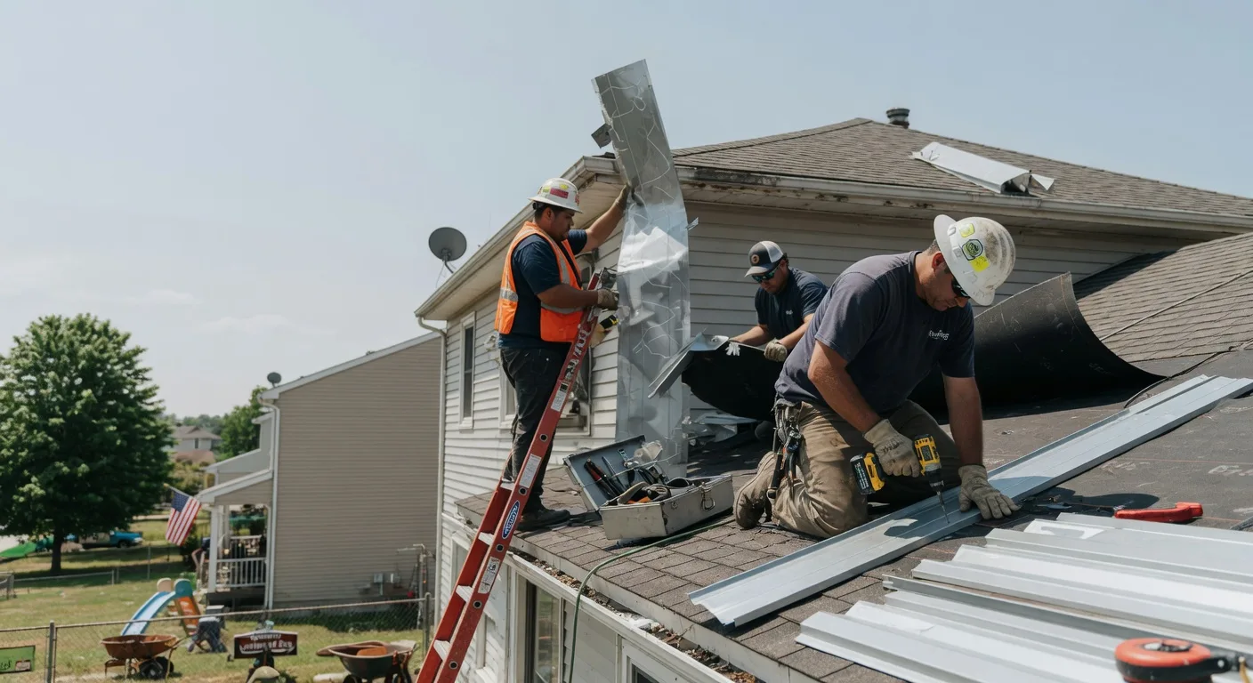 Storm Damage Metal Roof Repair in Okawville, IL